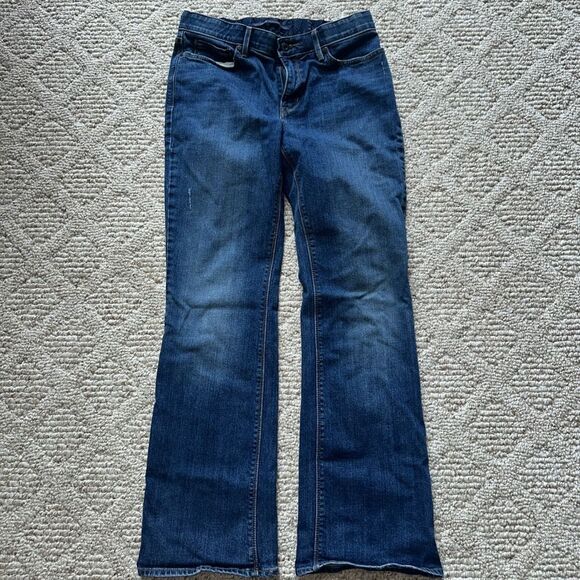 LEVIS 525 Boot Cut Perfect Waist Jeans Womens Blue Denim  Flap Pocket Size 10 - Picture 1 of 5
